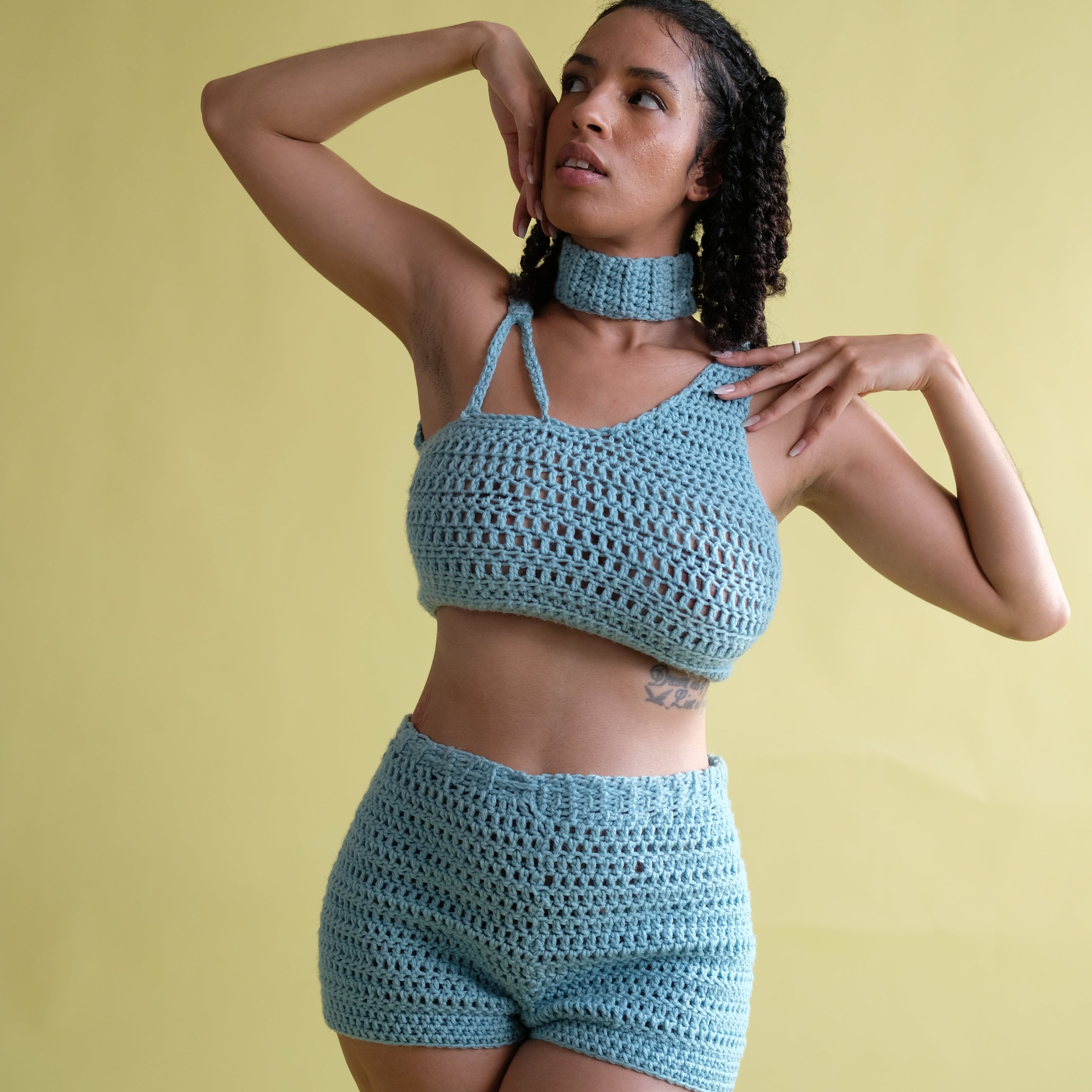 High Rise Crochet Shorts