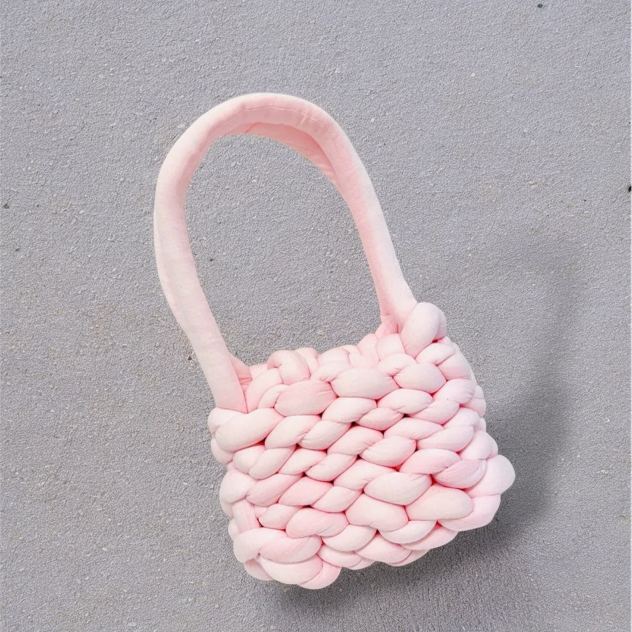 Joy Small Pink Chunky Knit Bag