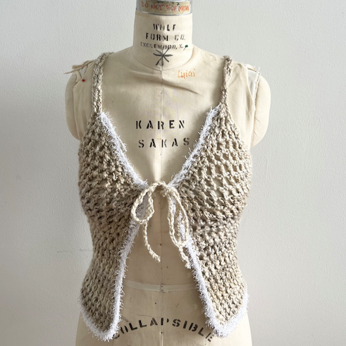 The Textured Daisy Fringe Knit Top